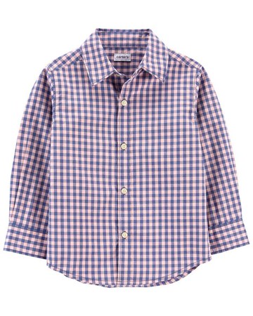 Baby Plaid Button-Front Shirt