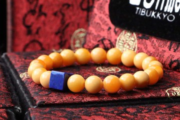 原礦天然緬甸黃玉手珠 8mm 方塊青金石隔珠 客製化設計 手鍊 禮物