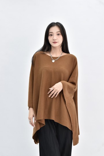 (F) giordano ladies 針織斗篷棕色短袖上衣