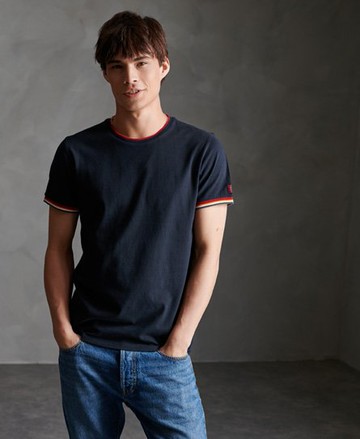 Superdry Men's Men's Orange Label Organic Cotton Ringer T-Shirt Navy / Eclipse Navy - Size: Xxxl