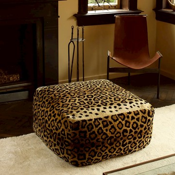 荷蘭 Doing Goods 100%純羊毛 手工椅凳 L 花豹