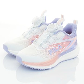 FILA頂級運動童鞋-前置BOA防潑水避震運動款819Z-195白粉(中大童段)19-24cm(新品)櫻桃家