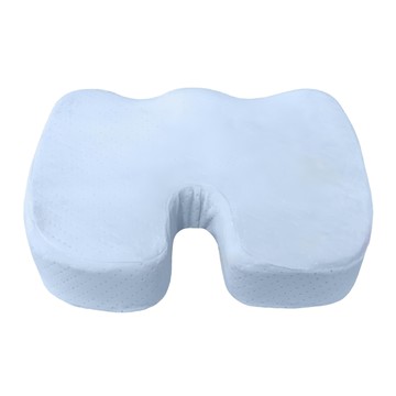 AngelAid 天使愛 脊椎防護3D記憶坐墊 毛絨布 高回彈泡棉  46.5 x 36 x 10cm  藍色