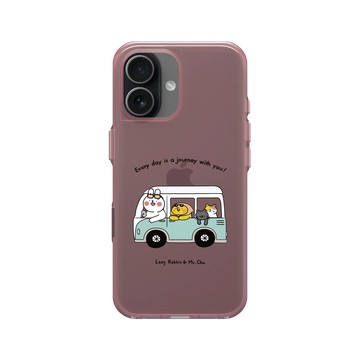 iPhone 17 Clear (相機按鈕) 晶醺玫 - 懶散兔與啾先生 Lazy Rabbit and Mr.Chu - Journey