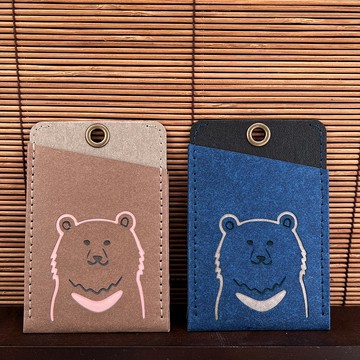 鏤空撞色 證件套 悠遊卡套-臺灣黑熊