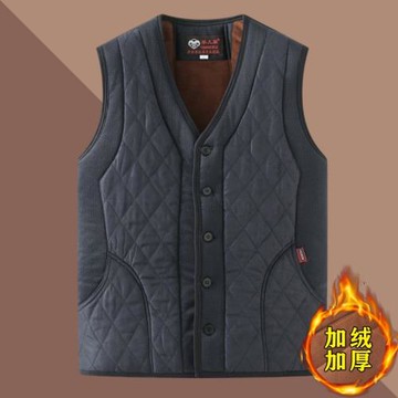 中老年馬甲男駝絨爸爸冬裝加絨加厚保暖坎肩爺爺內穿棉襖老人衣服