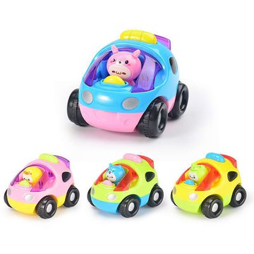 現貨《慣性汽車E8E】動物公仔跳動慣性車 ♥ 表情隨機 男孩 女孩 玩具車 慣性車 雙向慣性 趣味動物車 卡通車 小汽車