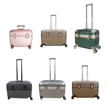 17吋旅行商務工具箱防盜鋁框金屬防撞角ABS+PC海釦鎖硬殼箱360度旋轉耐摔撞