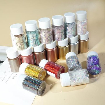 比彩 鐳射亮片閃粉閃片金屬粉流麻diy滴膠手機殼擺臺填充材料飾品