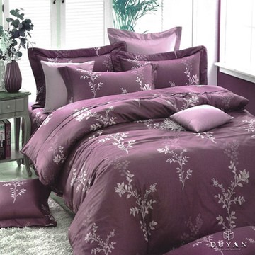 【DUYAN 竹漾】40支精梳棉雙人六件式兩用被床罩組 / 馥葉雅緻 台灣製