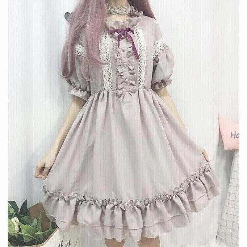 激安ロリータ服ロリータワンピースレディース可愛いワンピース半袖 