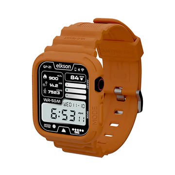 elkson 41mm Apple Watch 9/8/7/6/5/4/SE quattro pro 柔韌透氣耐磨TPU一體成形軍規錶帶-愛馬橘  1入