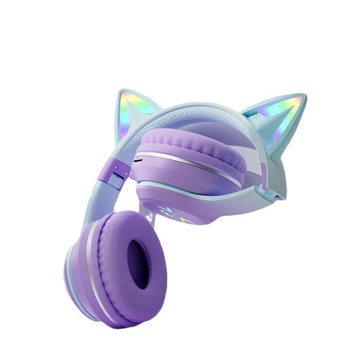 發光貓咪耳朵藍牙耳機頭戴式立體音高顏值無線電競游戲聽歌學習課【北歐家居生活】