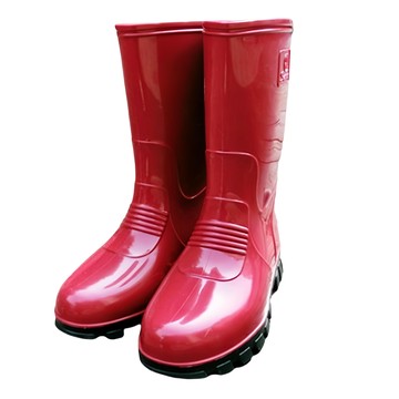 三和牌 兒童款 典雅半筒雨靴 9 蘋果紅  23cm