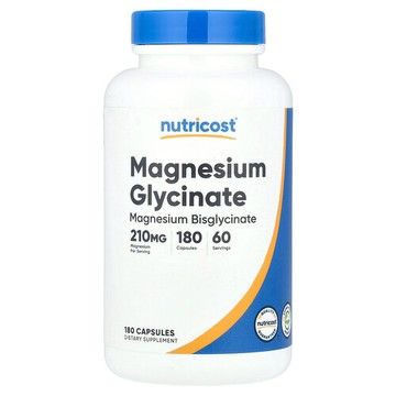 Nutricost, 甘氨酸鎂，210 毫克，180 粒膠囊（每粒膠囊 70 毫克）
