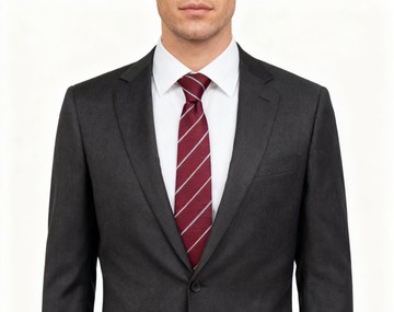 酒紅色簡約條紋真絲領帶禮盒裝支持繡字