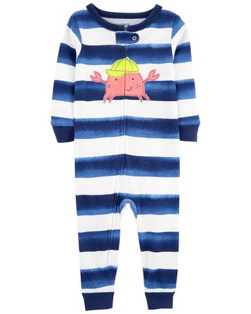 Toddler 1-Piece Crab 100% Snug Fit Cotton Footless PJs