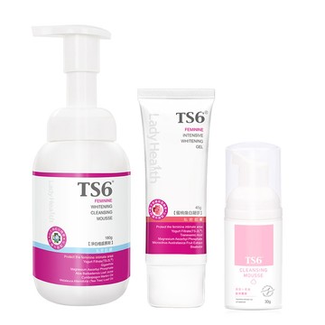 「淨白無瑕舒適組」TS6護一生 淨白植感慕斯180g+蜜桃煥白凝膠45g (贈 潔淨慕斯30g)