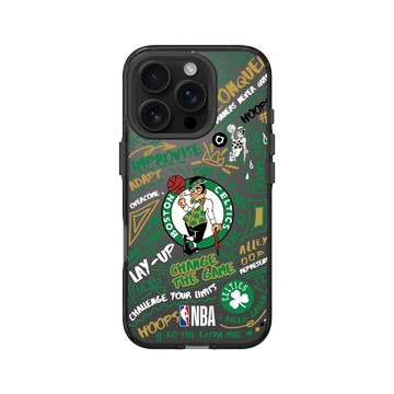 iPhone 16 Pro Clear 酷墨灰 - NBA - 塗鴉系列-波士頓塞爾提克 Boston Celtics - Graffiti