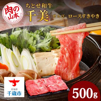 ふるさと納税 千歳市 ちとせ和牛「千美」ロースすきやき　500g＜肉の山本＞