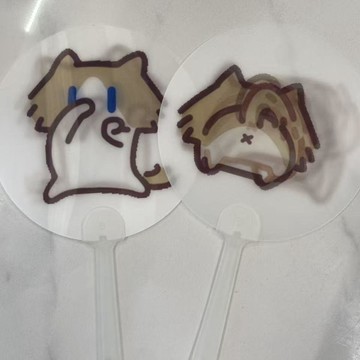 ⚡台灣出貨⚡新款新款月薪喵散味舞扇子可愛搞怪光柵夏天涼快扇子送朋友禮物