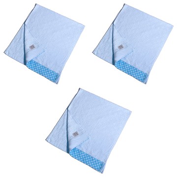 LIFE 來福牌 春意漫漫毛巾 棉紗  藍色  3個