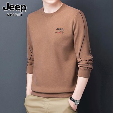 吉普衛衣男士秋季新款潮流帥氣百搭圓領長袖t恤美式運動上衣男裝