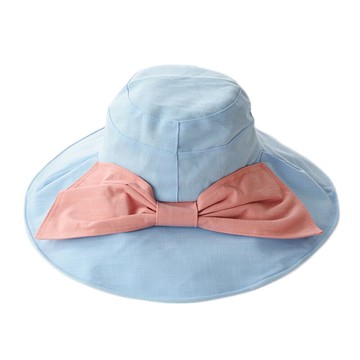 遮陽帽漁夫帽-棉麻純色蝴蝶結大帽簷女帽子4色73vf8【獨家進口】【米蘭精品】