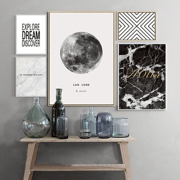 月球漫步　攝影系列　裝飾掛畫　台灣製造 - C款－白框-70*90cm