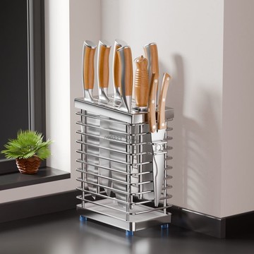 【熱賣】 304不鏽鋼廚房刀架 菜刀架 瀝水架 檯面置物架 刀具收納架 防黴通風 五金配件