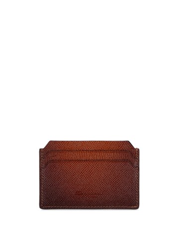 Santoni - debossed-logo grained-leather cardholder - men - Grained Leather - One Size - Brown