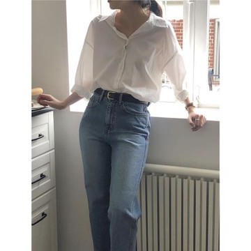 法式通勤藍色長袖襯衫女2025春季韓版設計感小眾溫柔寬松百搭上衣