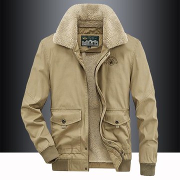 加絨棉衣男加厚保暖冬裝外套復古潮流翻領棉襖子純棉短款工裝棉服