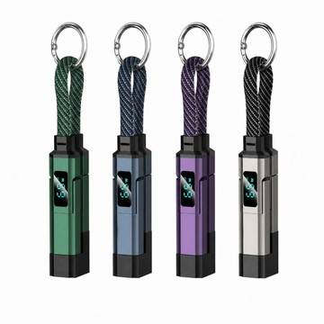 Type C公 - C母 65W數顯鑰匙扣快充短線 19.5cm｜Type-C to Type-C／Lightning｜CC65W／CL27W｜QC3.0＋SCP