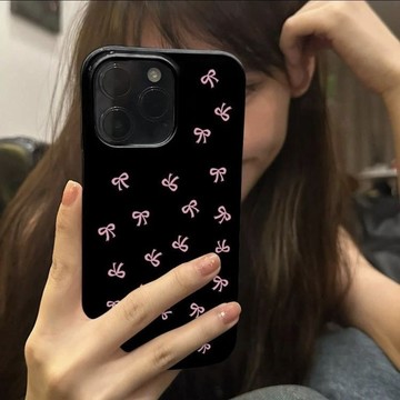 粉色蝴蝶結適用蘋果手機殼可愛保護套iPhone 16 15 14 13 12 11 Promax XR XS 8 7p