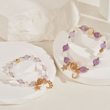 【送聖誕髮飾】月蝕 | 母女款水晶手鍊 | 彌月禮品組合