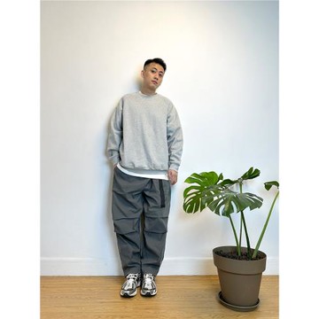 25SS 日系Cityboy廓形500G重磅棉插肩袖純色寬松抓絨上衣圓領衛衣