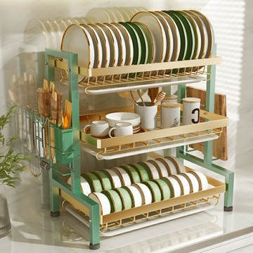 【多層強瀝水】廚房瀝水架 碗碟架 碗筷架 置物架 收納架 不鏽鋼色 可拆卸 防鏽防潮 節省空間 碗盤餐具收納