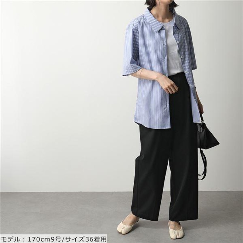 DRIES VAN NOTEN ドリスヴァンノッテン 10720 2160 CAMEE BIS 2160 W.W.SHIRT 半袖 シャツ  カジュアルシャツ ストライプ コットン 514/LBLU レディース | LINEショッピング