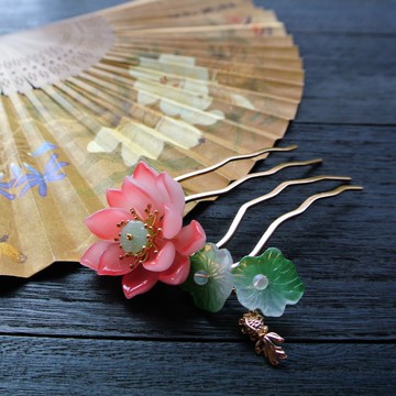 【墨徽閣】滿荷葉軟簪/髮釵/四齒大髮梳-共七色