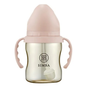 Simba 小獅王辛巴 蘊蜜鉑金PPSU寬口吸管把手防脹氣奶瓶 0歲以上  栗粉  200ml  1個