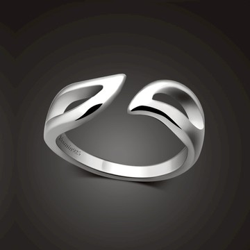 ins潮戒指女小清新時尚S925銀個性輕奢冷淡風指環開口簡約銀尾戒