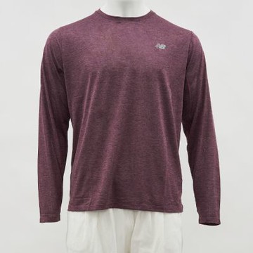 New Balance 男款 紫色 快乾 運動 休閒 薄長T 圓領 美規 上衣 長袖 MT41256FDP