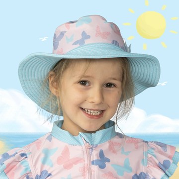 德國Playshoes - 抗UV防曬水陸兩用漁夫帽-蝴蝶