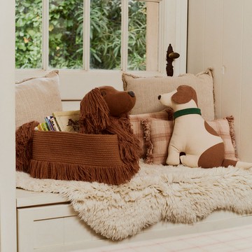 西班牙 Lorena Canals｜塔頓格紋抱枕 玫格粉