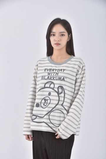 (M) sam x棉質rilakkuma灰色長袖上衣