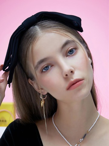 Drop Ribbon Hairband [Black]