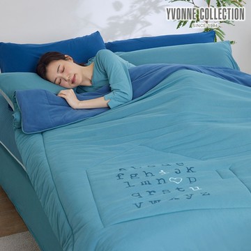 YVONNE 以旺傢飾 字母 單人蓄暖被(5x7呎)-暮光綠