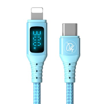 PICKOGEN 皮克全 PD/Lightning/Type-C/iPhone 充電傳輸快充線 VAW數顯 維納斯  CA-8316  1.2m  藍色  1條