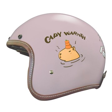 【水豚君】THH T383A+ 水豚君CAPY 玫瑰石英粉 復古帽 3/4罩安全帽
